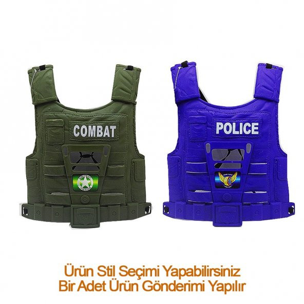 Zırh Asker veye Polis Zırhı Kostüm Parti Kıyafeti Erkek Oyun Seti Çocuk Oyuncak Eğitici Montessori Aanaokulu - 1