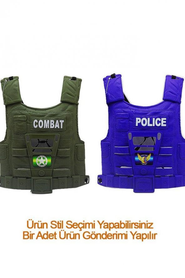 Zırh Asker veye Polis Zırhı Kostüm Parti Kıyafeti Erkek Oyun Seti Çocuk Oyuncak Eğitici Montessori Aanaokulu - 4
