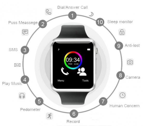 Olix A1 Smart Watch Akıllı Saat Sim Kartlı Kameralı IME Kayıtlı - 7
