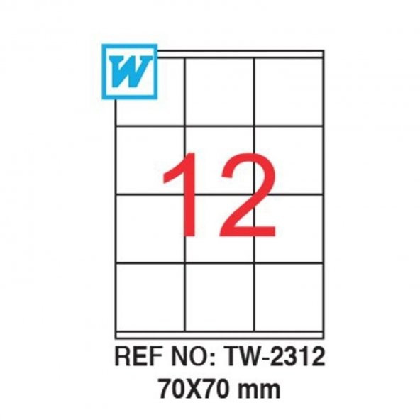 Tanex 70X70mm Laser Etiket 100Lü (Tw-2312)