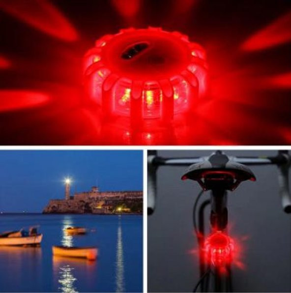 Ikon Pulsar Led Işıklı Çakarlı Uyarı Cihazı Bisiklet, Araba, Teknede Çok Amaçlı ENT