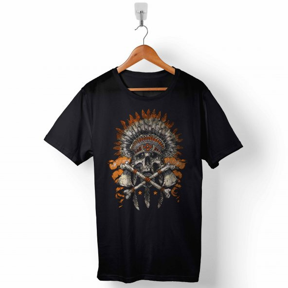 INDIAN SKULL METALLICA HİNDİSTAN KURU KAFA ERKEK TİŞÖRT