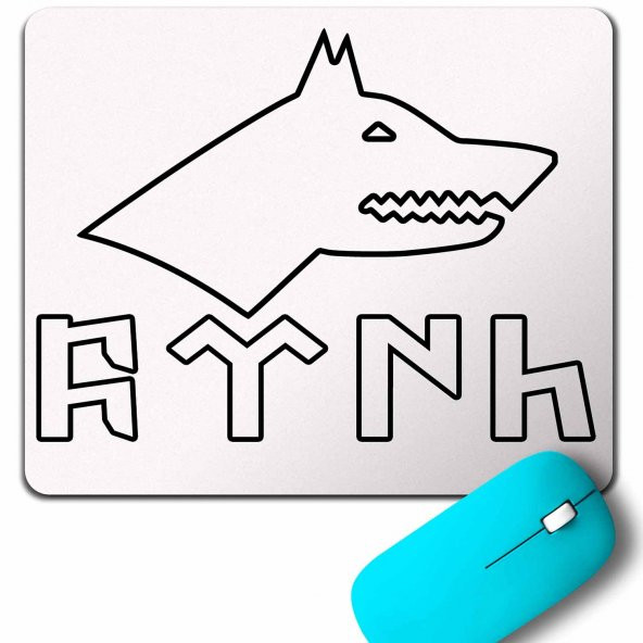 GÖKTÜRKÇE TÜRK BOZKURT LOGOSU MOUSE PAD