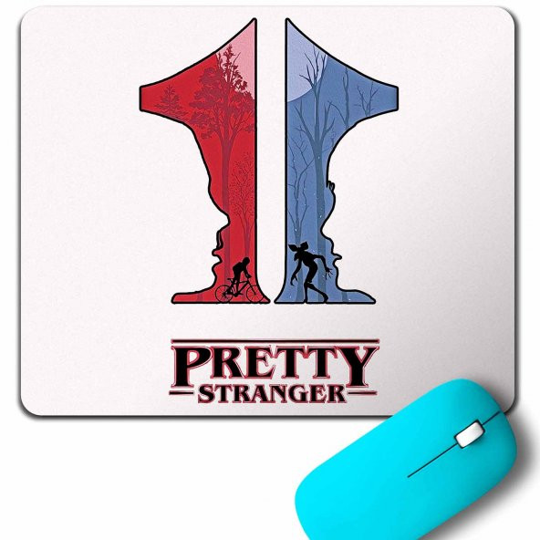 PRETTY STRANGER THINGS ELEVEN FACE UPSIDE BİSİKLET MOUSE PAD - 1