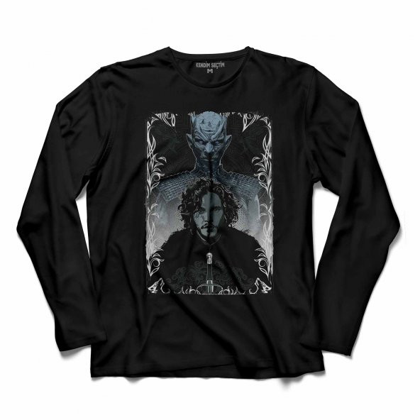 GAME OF THRONES JON SNOW WOLF NIGHT WATCH UZUN KOLLU TİŞÖRT