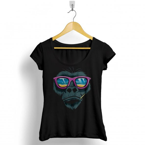MAYMUN GÖZLÜKLÜ MONKEY GLASSES KADIN TİŞÖRT