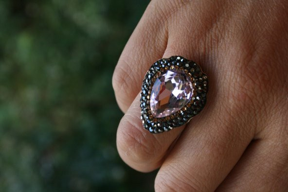 STONEAGE Kristal Taşlı El Yapımı Ayarlanabilir Bayan Yüzük - Resim 2