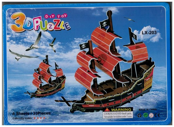 3D Puzzle 3 Boyutlu Maket Puzzle Gemi Korsan Gemisi