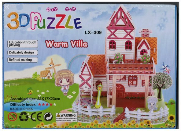 3D Puzzle 3 Boyutlu Maket Puzzle Villa Ev