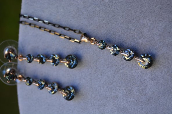 STONEAGE Antrasit Taşlı Zirkon Bayan Set
