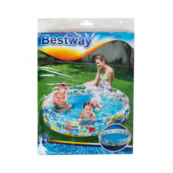 Bestway 3 Halka Deniz Canlıları Desenli Yuvarlak Havuz 51004