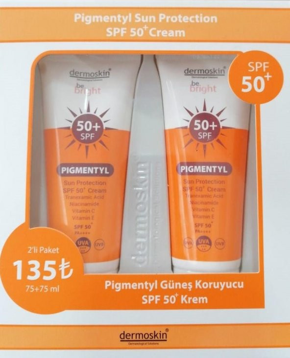 Dermoskin Be Bright Pigmentyl Spf50+ Güneş Kremi 75 ml 2 Adet
