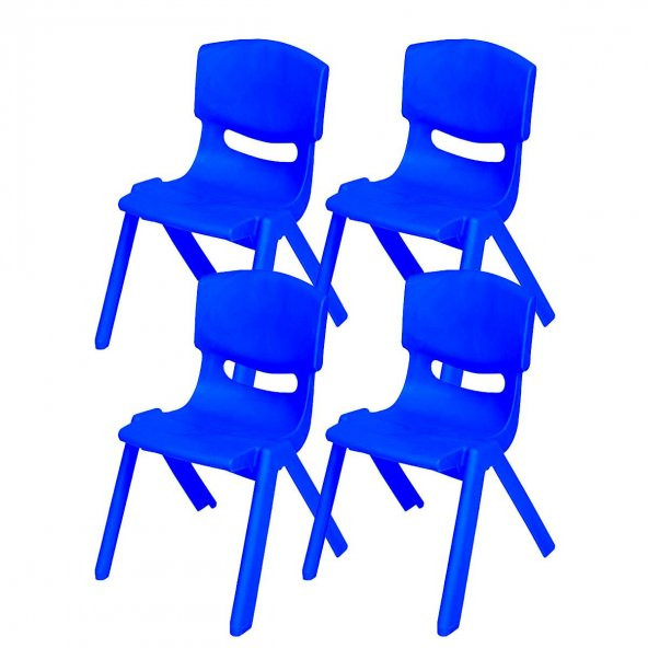 Büyük Şirin Çocuk Sandalyesi Koyu Mavi 4lü Paket