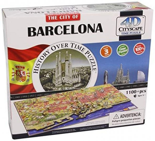 4D Barcelona DC Skyline Time Puzzle