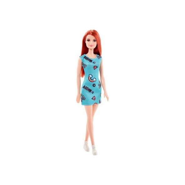 Mattel Barbie Turkuaz Elbiseli Şık Bebek FJF18