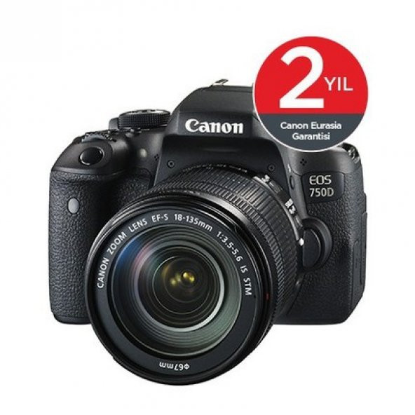Canon EOS 750D + 18-135mm Lens Dijital SLR Fotoğraf Makinası