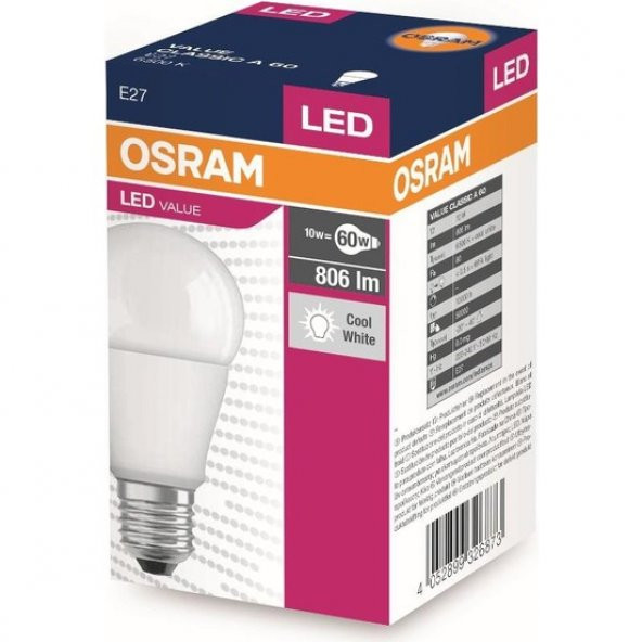 Osram 8,5 W Led Ampül- E 27 - 806 Lümen -Beyaz - 1