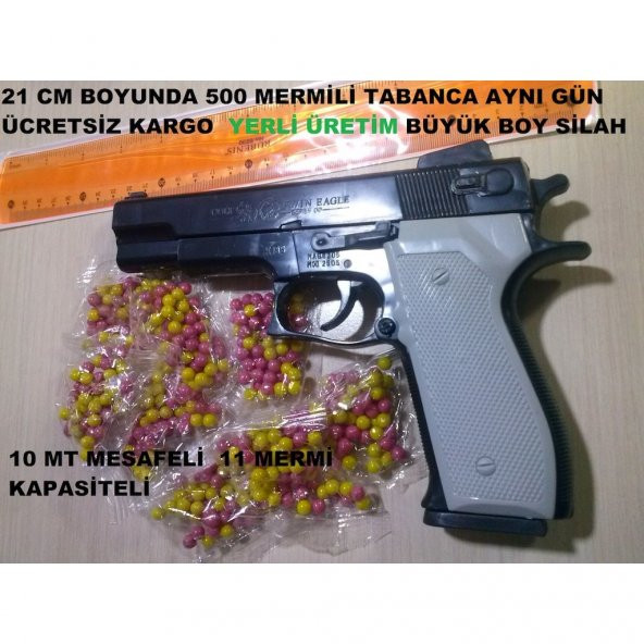 Beretta Colt Boncuklu tabanca şarjörlü silah + 10 Paket MERMİ