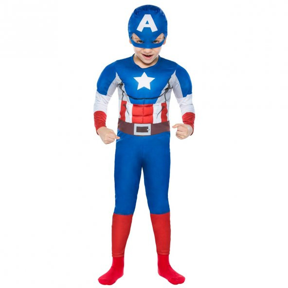 Kaptan Amerika Kostüm 10-12 Yaş