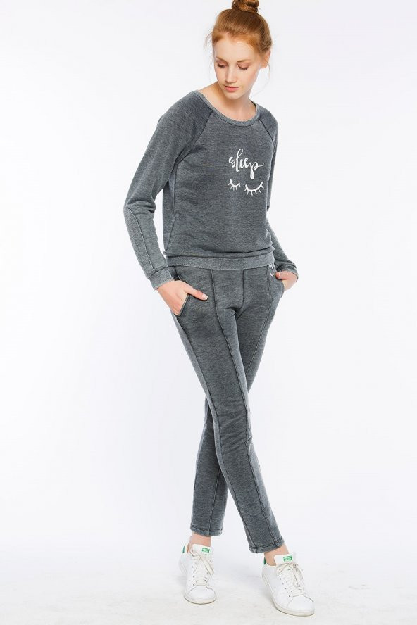 Prato - Süpersoft Koyu Gri Sweatshirt | 160019-1 - 1