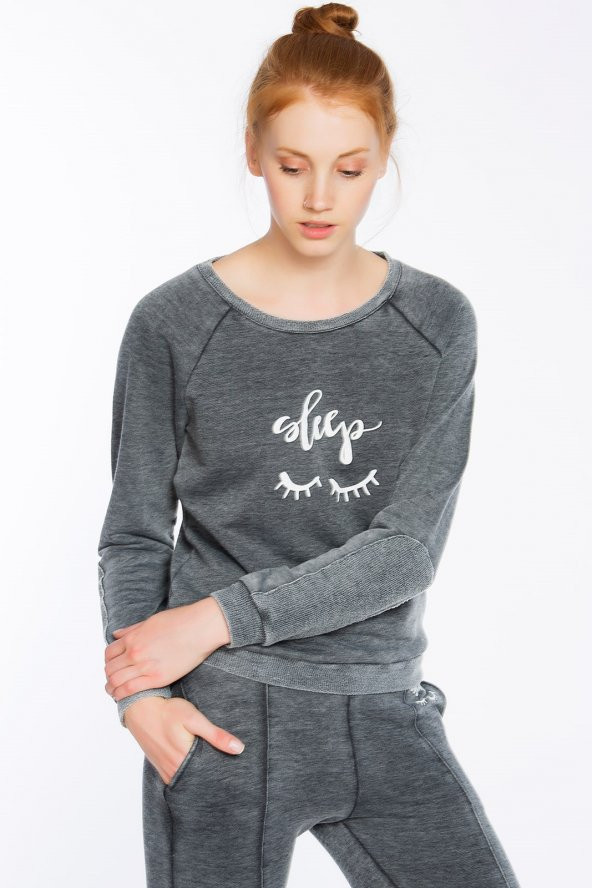 Prato - Süpersoft Koyu Gri Sweatshirt | 160019-1 - 3