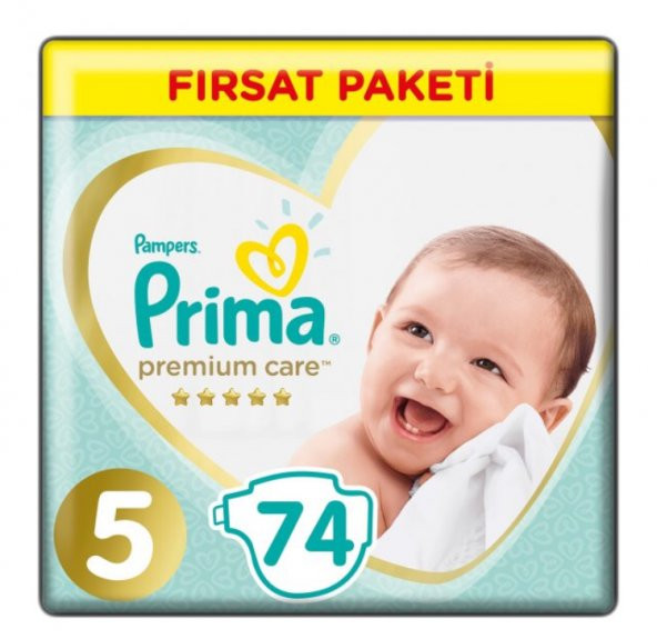 Prima Premium Care 5 Numara 74 Adet Bebek Bezi Avantajlı Paket