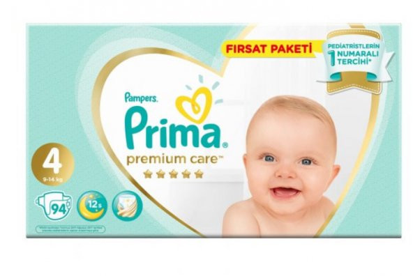 Prima Premium Care 4 Beden (9-14 Kg) 94 Adet Avantajlı Paket