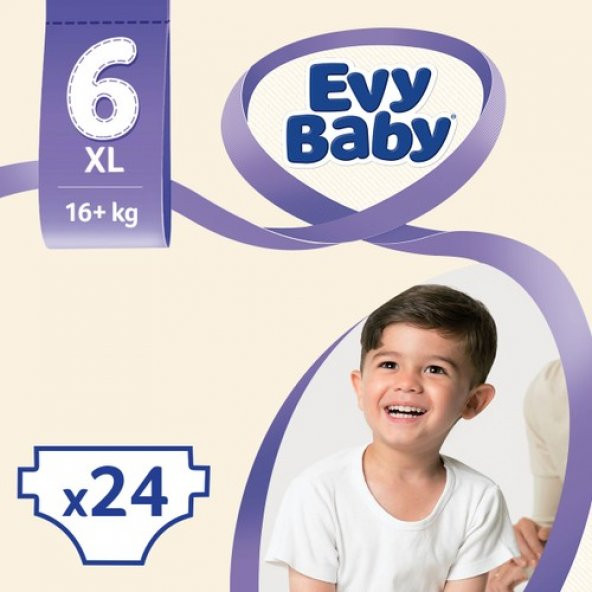Evy Baby Bebek Bezi 6 Beden Ekstra Large Jumbo Paket 16+ KG 24 Adet