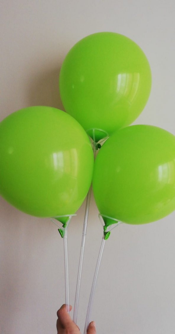 10 Adet Açık Yeşil Baskısız Balon