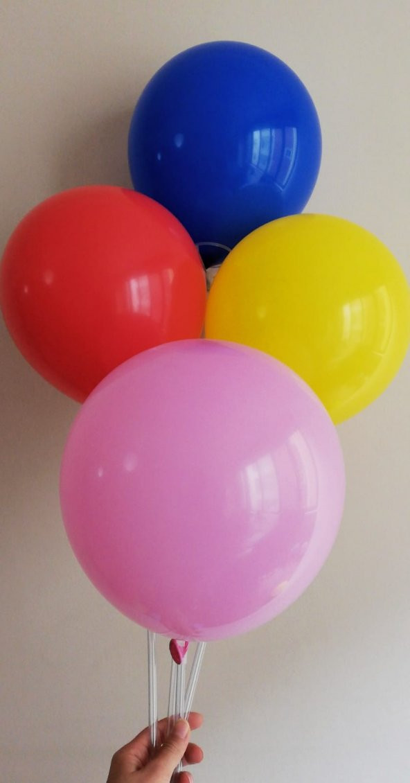 50 Adet Pastel Renk Karışık Baskısız Balon