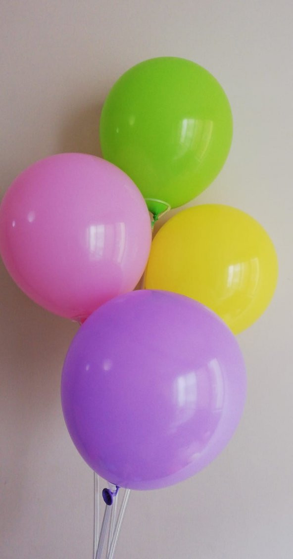 50 Adet Karışık Renkli Baskısız Balon