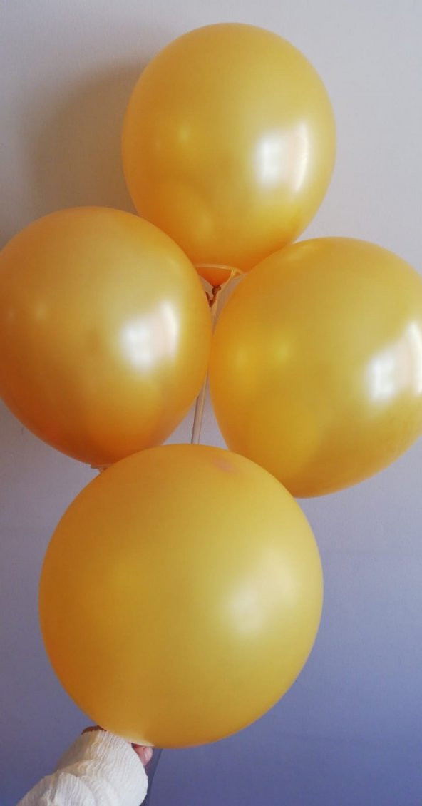100 Adet Gold Renkli Baskısız Balon