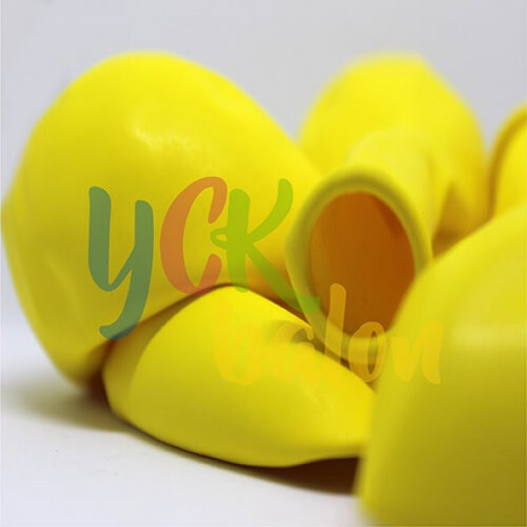 100 Adet Sarı Renkli Baskısız Balon