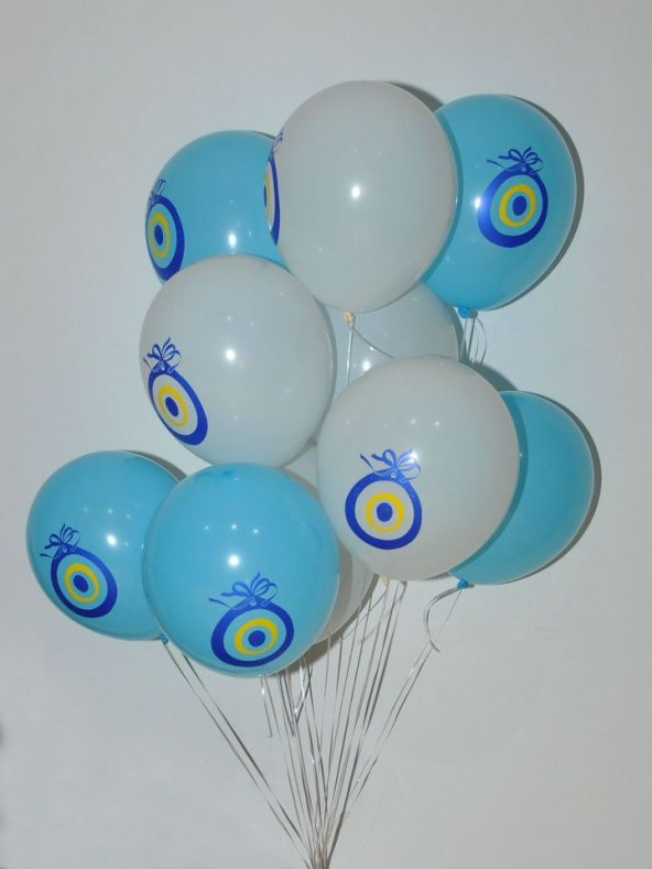 50 Adet Nazar Boncuk Baskılı Balon