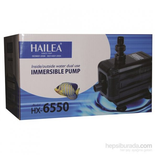 Hailea HX-6550 Akvaryum Kafa Motoru 7000 LT/H Hmax : 4,8 m  175 w Ölçü: 203x136x166 mm 3.62 kg