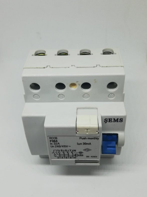 Şems Trifaze 4x32A 30 mA Kaçak Akım Rölesi - 2