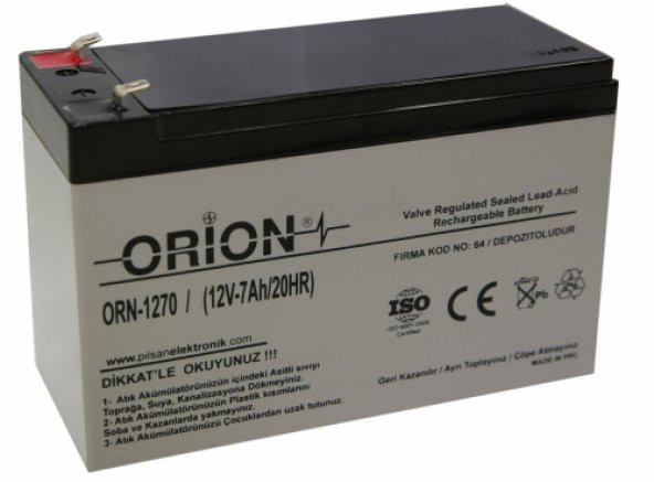 Orion 12V 7Ah Akülü Araba Aküsü
