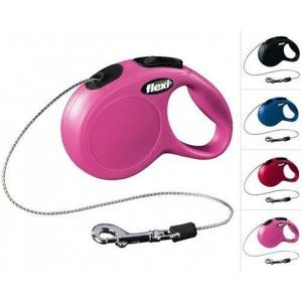 Flexi New Classic M 8M İp Pembe Max. 20 kg Köpek Gezdirme Tasması