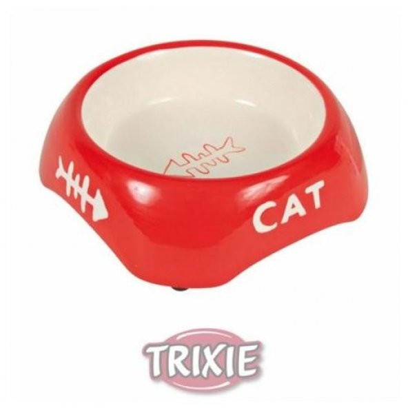 Trixie kedi seramik yem ve su kabı 200 ml 13 cm