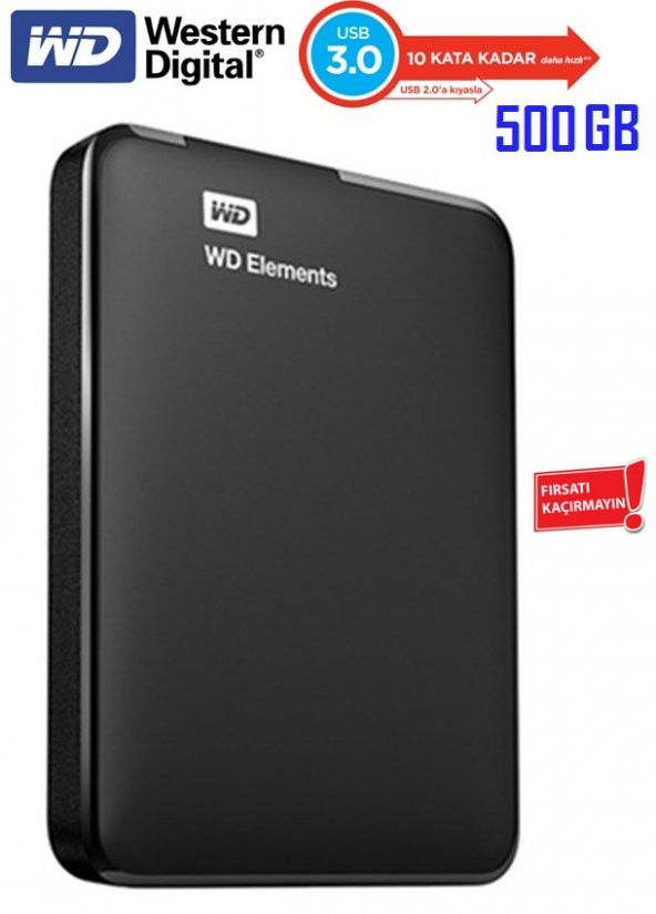 WD Elements 500 GB 2.5" USB 3.0 Taşınabilir Disk Harici Harddisk - 3