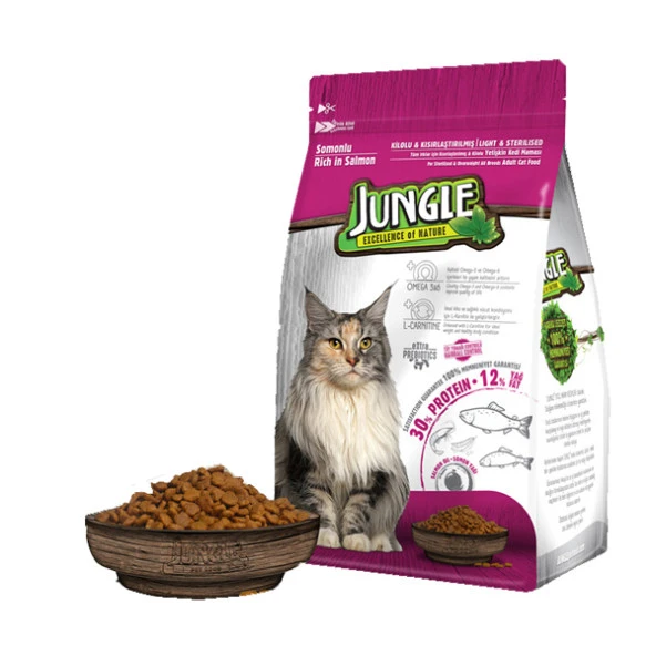 Jungle 500 gr Sterilised Somonlu Kısır Kedi Maması Skt:05/2025