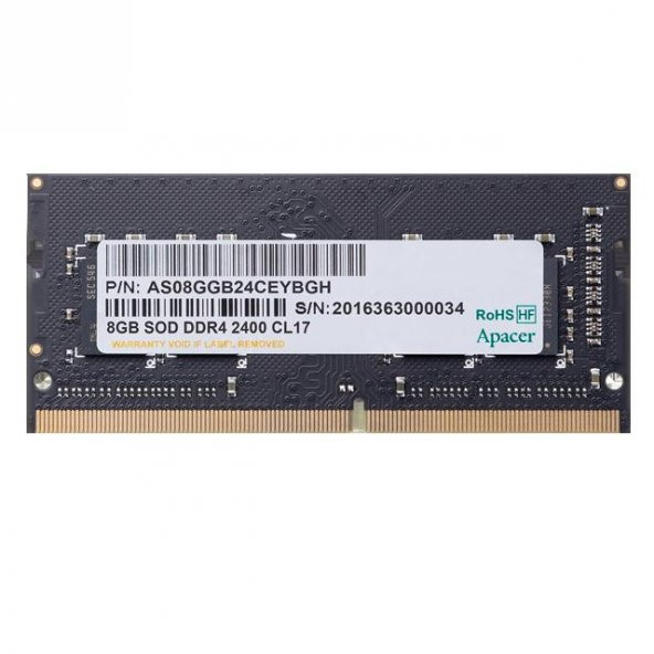 8 GB DDR4 2400Mhz SODIMM APACER NOTEBOOK RAM A4S08G24CEIBH05-1