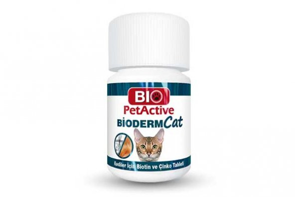 Bioderm Cat 100 tb. Kediler için Çinko ve Biotin Skt: 04/2025