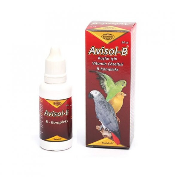BiyoTeknik Avisol-B Kuş Vitamini 30cc SKT:04/2025 Kuşlar için Tüy Döküm Vitamini