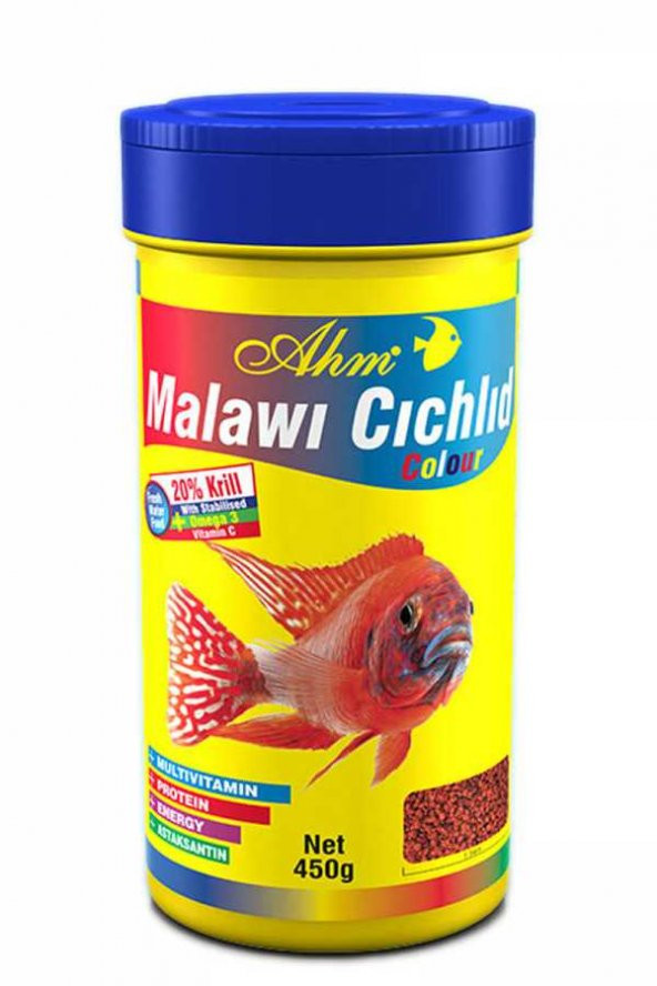 Ahm Malawi Cichlid Granulat Color 250 ml.  Skt:11/2025