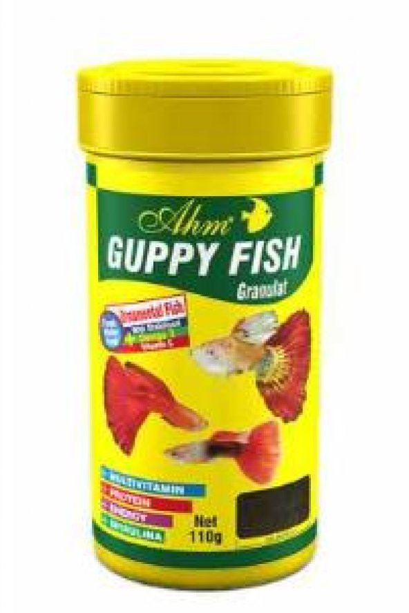 Ahm Guppy Fish Granulat 100 ml. Skt:01/2026