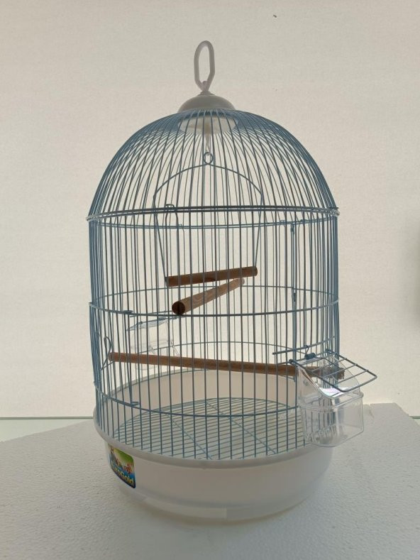 QH YUVARLAK KUŞ KAFESİ BEYAZ 34x55 cm - 3