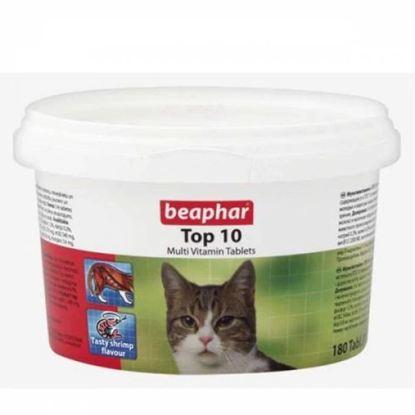 Beaphar Top 10 Kedi Vitamini 180 Tablet  Skt:03/2025