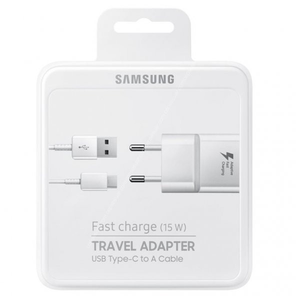 Samsung Orjinal Hızlı Şarj Aleti ve USB Type-C Kablo BEYAZ