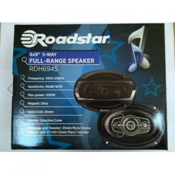 ROADSTAR RDH-694S 6X9 OVAL HOPARLÖR 500WATT 5 YOLLU - 2